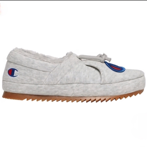 BNWT Champion Sz 7 Embroidered Logo Oxford Gray University 2 Slippers Loafers - Picture 2 of 10